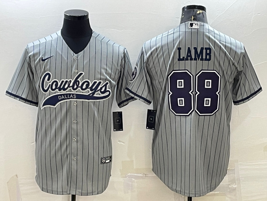 Men's Dallas Cowboys CeeDee Lamb #88 Gray Game Player Jersey1 Joint Edition