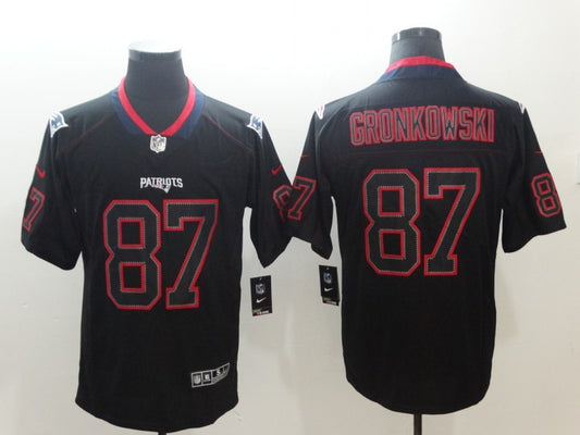 Men's New England Patriots Rob Gronkowski #87 Black Game Player Jersey1