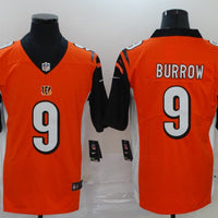 Men's Cincinnati Bengals Joe Burrow #9 Orange Game Jersey1