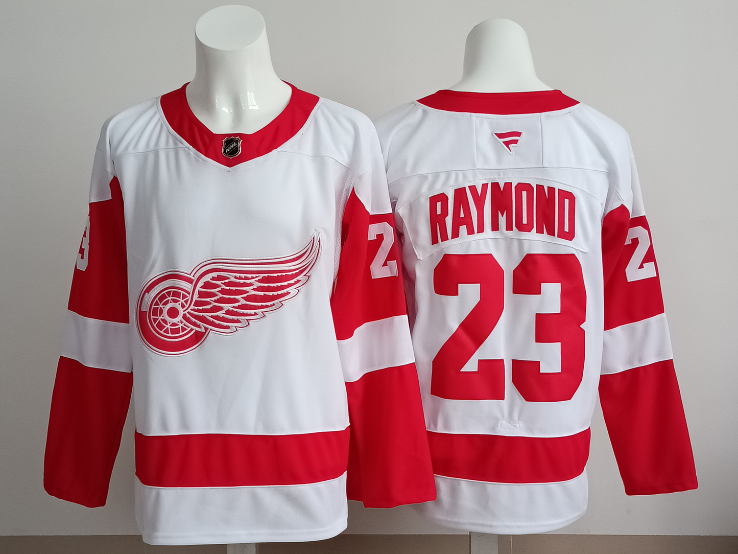 Men's Detroit Red Wings Lucas Raymond #23 White Breakaway Player Jersey