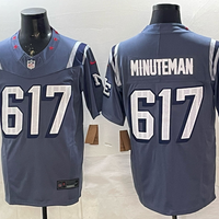 Men's New England Patriots Minuteman #617 Storm Blue 2025 Rivalries Collection Limited Jersey