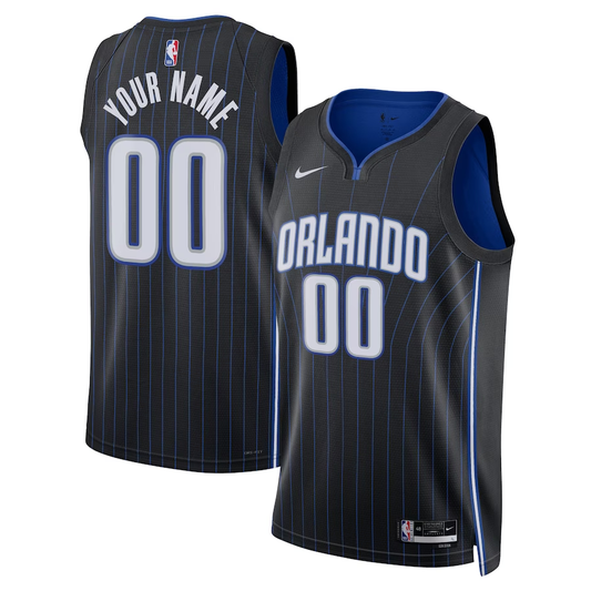 Men's Orlando Magic Black Swingman Custom Jersey1 - Icon Edition