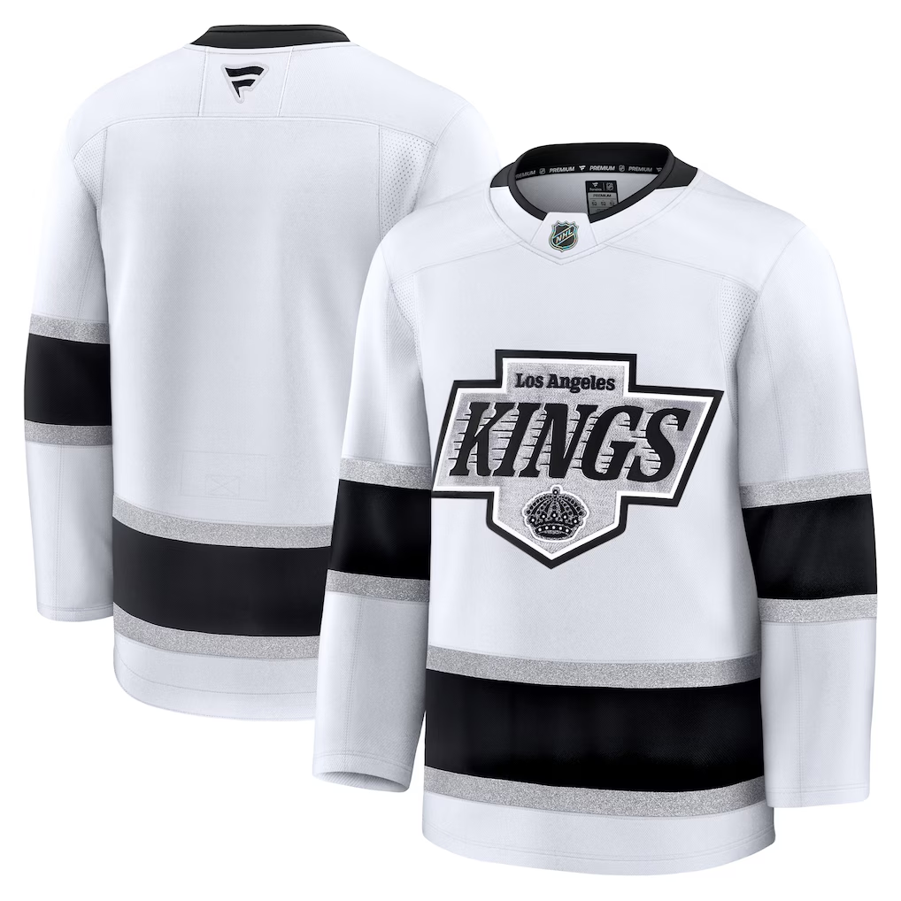 Men's Los Angeles Kings Fanatics White Away Premium Blank Jersey