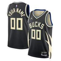 Men's Milwaukee Bucks Black 2022/23 Swingman Custom Jersey1 - Statement Edition