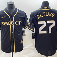 Men's Houston Astros Jose Altuve #27 Black City Connect Replica Player Jersey1