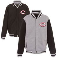 Men's Cincinnati Reds Royal JH Design Reversible Fleece Full-Snap Jacket