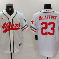 Men's San Francisco 49ers Christian McCaffrey #23 White Replica Player Jersey1