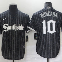Men's Chicago White Sox Yoan Moncada #10 Black Stitched Jersey1