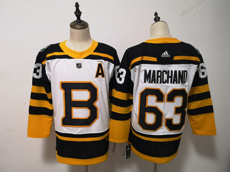 Men's Boston Bruins Brad Marchand #63 White Game Jersey1
