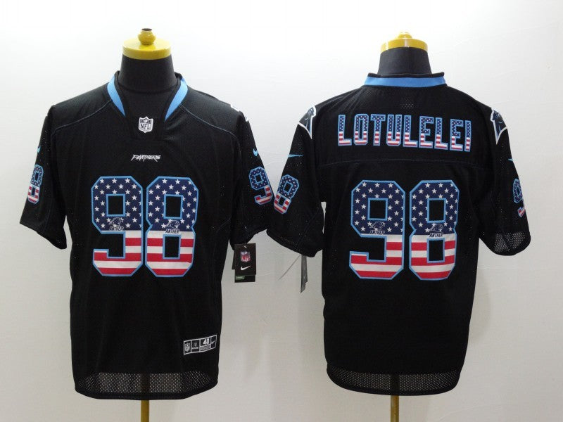 Men's Carolina Panthers Star Lotulelei #98 Black Game Jersey1