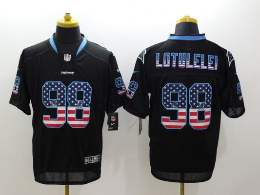 Men's Carolina Panthers Star Lotulelei #98 Black Game Jersey1
