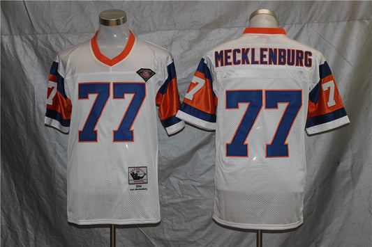 Men's Denver Broncos Karl Mecklenburg Mitchell & Ness White Legacy Replica Jersey1