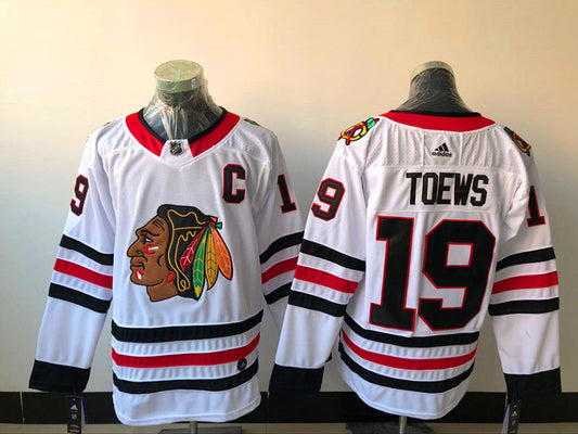 Men's Chicago Blackhawks Jonathan Toews #19 White Breakaway Player Jersey1