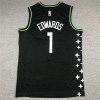 Men's Minnesota Timberwolves Anthony Edwards Black Swingman Jersey1 City Edition