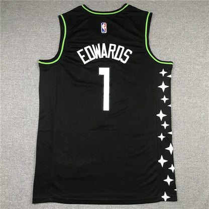 Men's Minnesota Timberwolves Anthony Edwards Black Swingman Jersey1 City Edition
