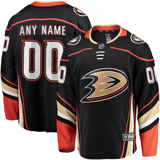 Men's Anaheim Ducks Black Home Breakaway Custom Jersey1