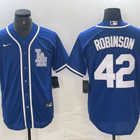 Men's Los Angeles Dodgers Jackie Robinson #42 Blue Limited Player Jersey1