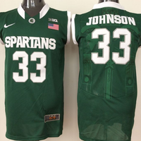 Men's Michigan State Spartans Magic Johnson #33 Green Player Jersey