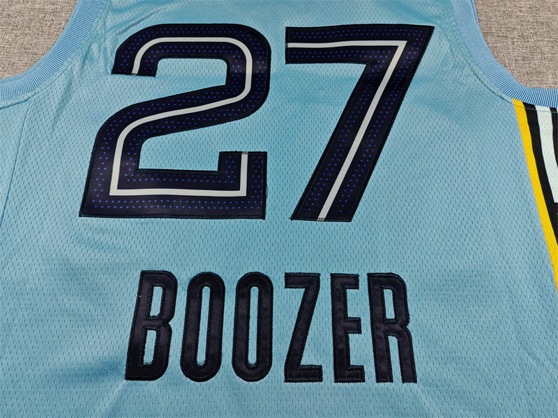 Men's Memphis Grizzlies Cameron Boozer #27 Light Blue Swingman Jersey - Statement Edition
