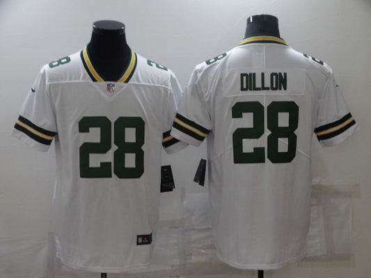 Men's Green Bay Packers AJ Dillon #28 White Game Jersey1