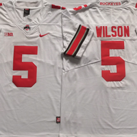 Men's Ohio State Buckeyes Garrett Wilson #5 White Player Game Jersey
