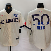 Men's Los Angeles Dodgers Mookie Betts #50 Cream 2024 City Connect Replica Player Jersey1