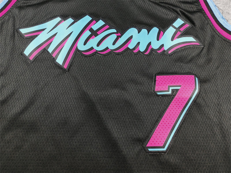 Men's Miami Heat Giannis Antetokounmpo #7 Black 2025/26 City Edition Swingman Jersey