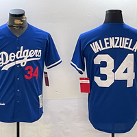 Men's Los Angeles Dodgers Fernando Valenzuela #34 Royal 1981 World Series Baseball Jersey1