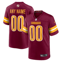Washington Commanders Burgundy Custom Jersey