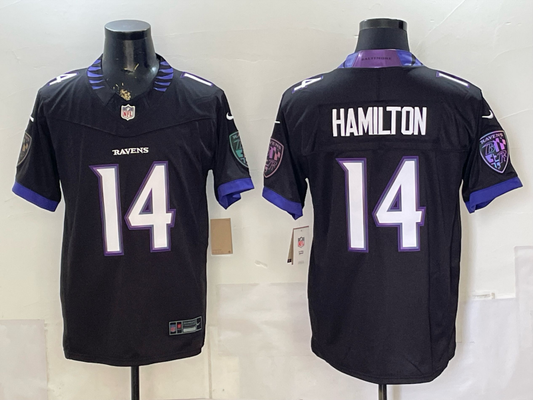 Kyle Hamilton #14 Baltimore Ravens Black Vapor F.U.S.E. Limited Jersey - JerseysFreak