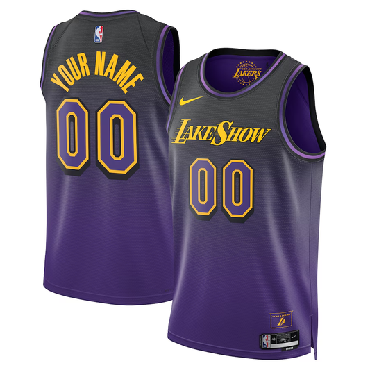 Men's Los Angeles Lakers Purple 2024/25 Custom Swingman Jersey1 - City Edition