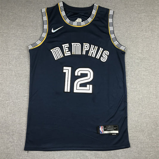 Men's Memphis Grizzlies Ja Morant #12 Navy City Edition Classic Jersey1