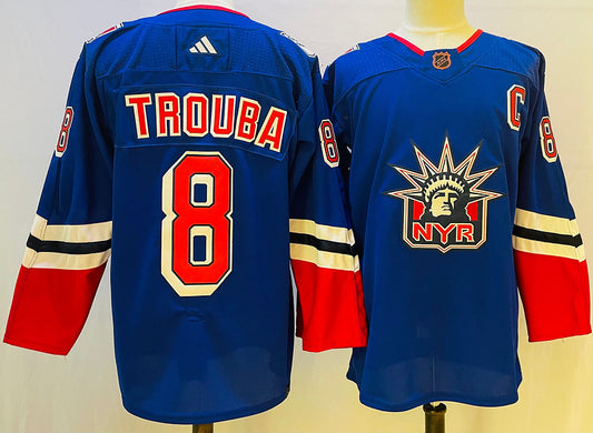 Men's New York Rangers Jacob Trouba #8 Blue Game Jersey1