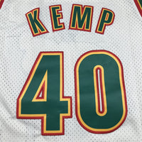Men's Seattle Supersonics Shawn Kemp #40 Cream Chainstitch Swingman Jersey