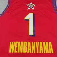 Men's San Antonio Spurs Victor Wembanyama #1 Red 2025 NBA All-Star Game Swingman Player Jersey1