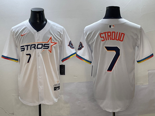 Men's Houston Astros C.J. Stroud #7 White 2025 City Connect Limited Player Jersey1