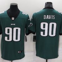 Men's Philadelphia Eagles Jordan Davis #90 Midnight Green Game Jersey1