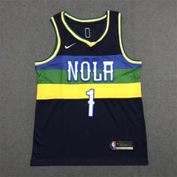 Men's New Orleans Pelicans Zion Williamson #1 Navy Swingman Jersey1