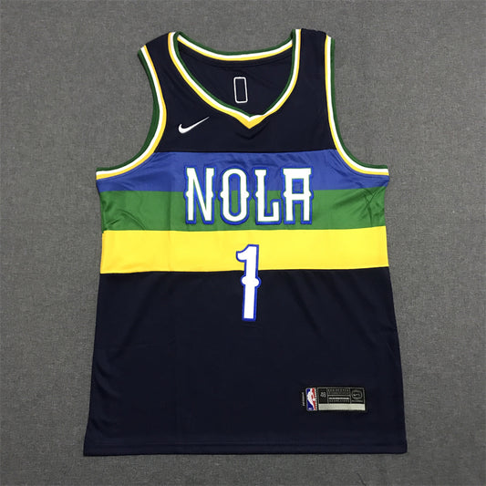 Men's New Orleans Pelicans Zion Williamson #1 Navy Swingman Jersey1