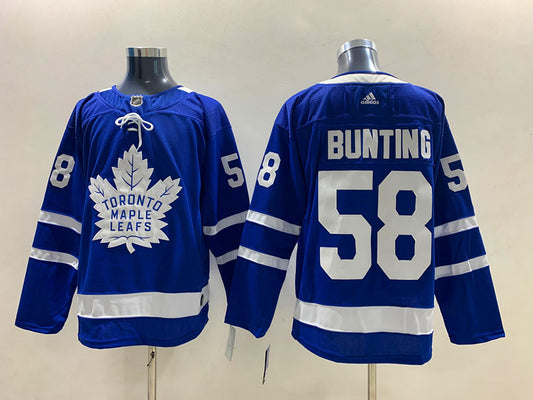 Men's Toronto Maple Leafs Michael Bunting #58 Blue Player Game Jersey1