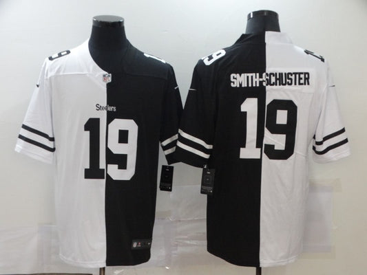 Men's Pittsburgh Steelers JuJu Smith-Schuster #19 Black/White Game Jersey1