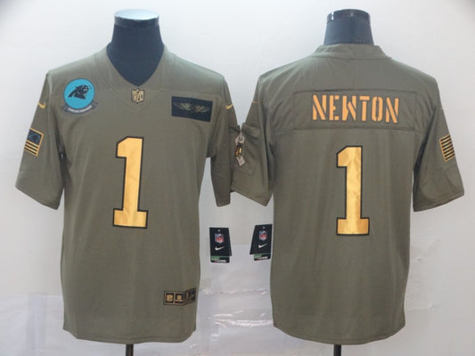 Men's Carolina Panthers Cam Newton #1 Brown Player Game Jersey1