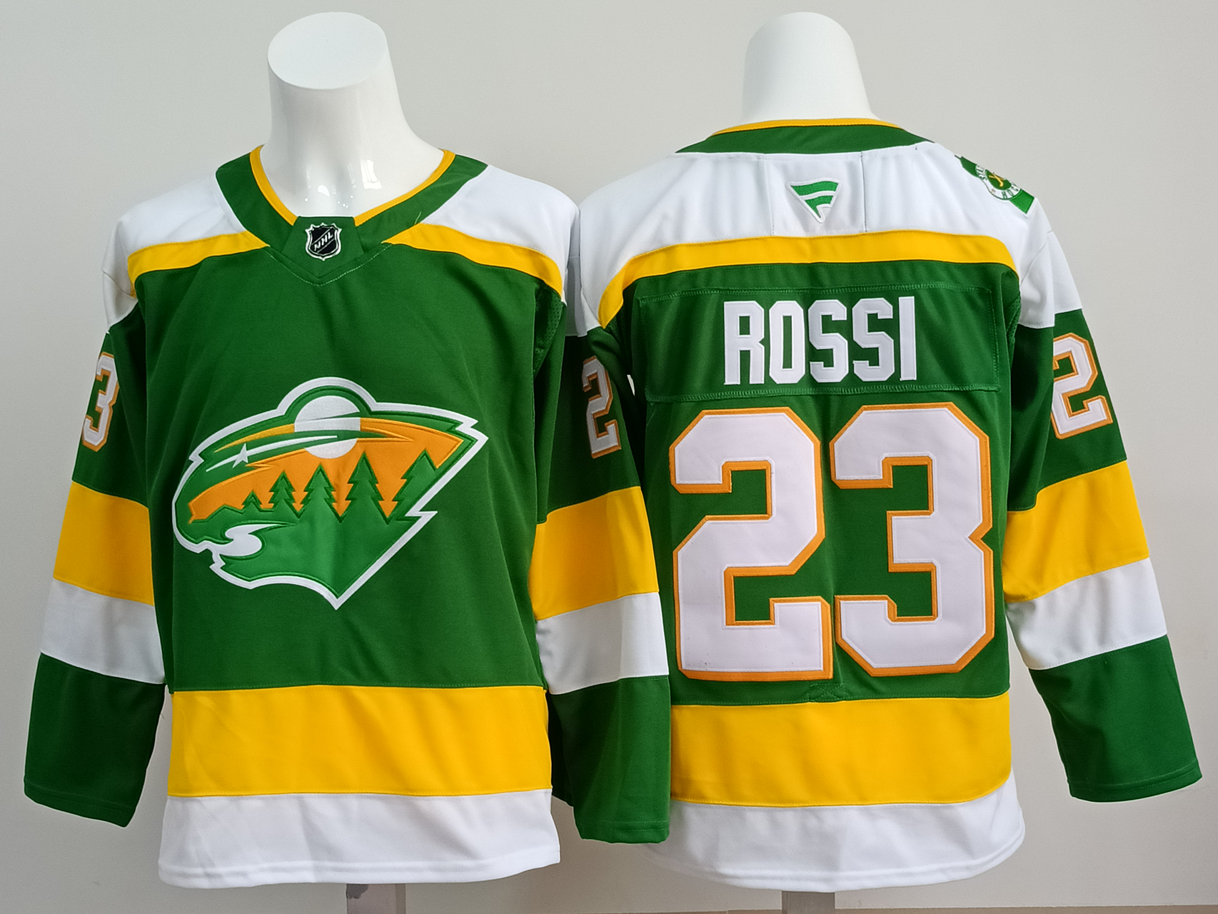 Men's Minnesota Wild Marco Rossi #23 Bright Green Retro Version Player Jersey