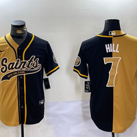 Men's New Orleans Saints Taysom Hill #7 Yllow/Black Player Jersey1
