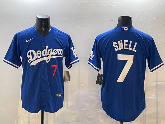 Men's Los Angeles Dodgers Blake Snell #7 Royal Alternate Replica Player Jersey1