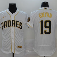 Men's San Diego Padres Tony Gwynn #19 MLB White Stitched Jersey1