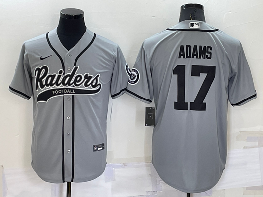 Men's Las Vegas Raiders Davante Adams #17 Gray Game Jersey1 Joint Edition