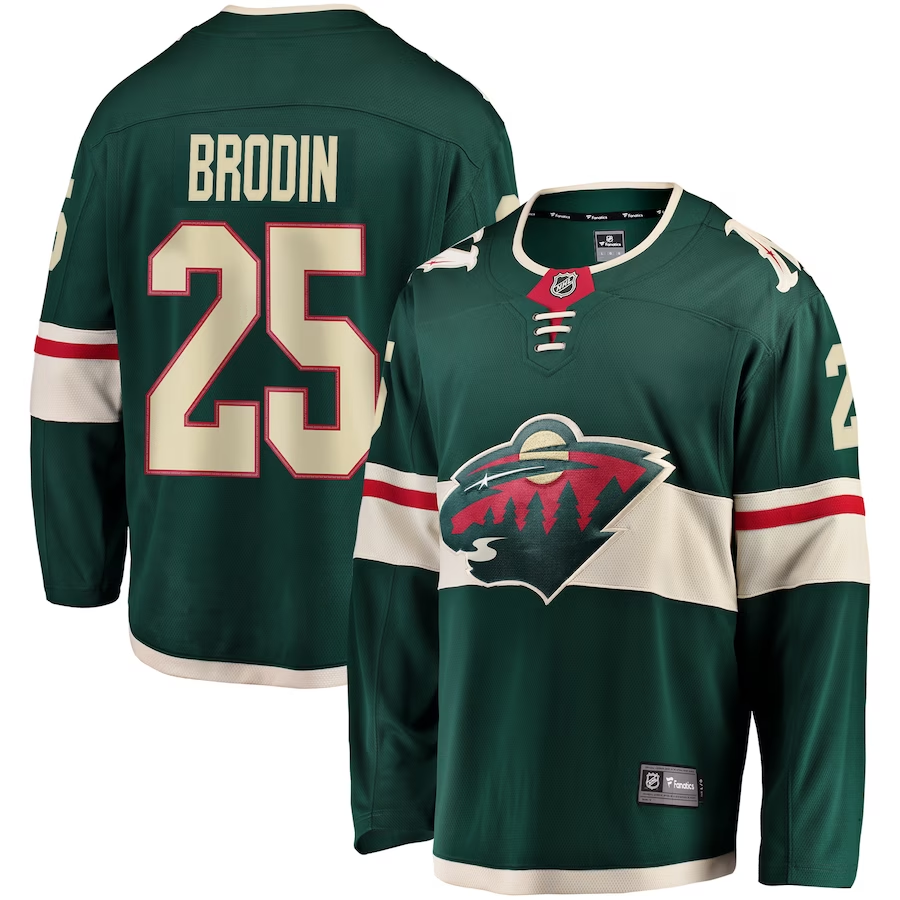 Men's Minnesota Wild Jonas Brodin #25 Green Breakaway Jersey1