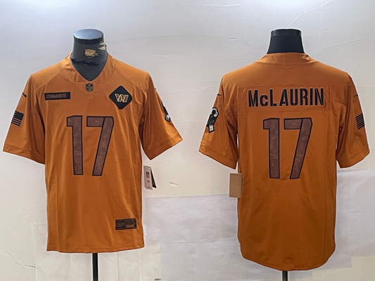 Men's Washington Commanders Terry McLaurin #17 Brown Salute To Service Limited Jersey1
