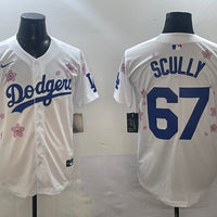 Men's Los Angeles Dodgers Vince Scully #67 White Player Jersey1